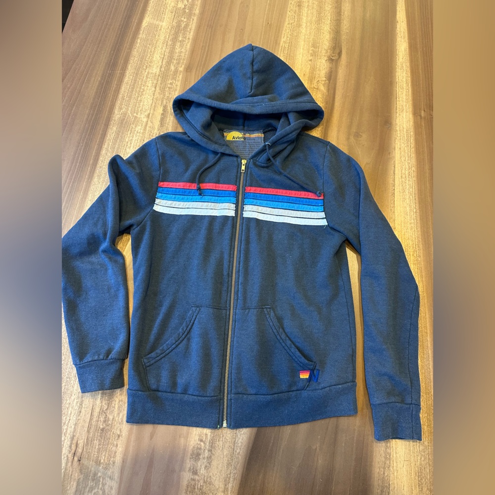 Aviator Nation 5 Stripe zip up-Size M